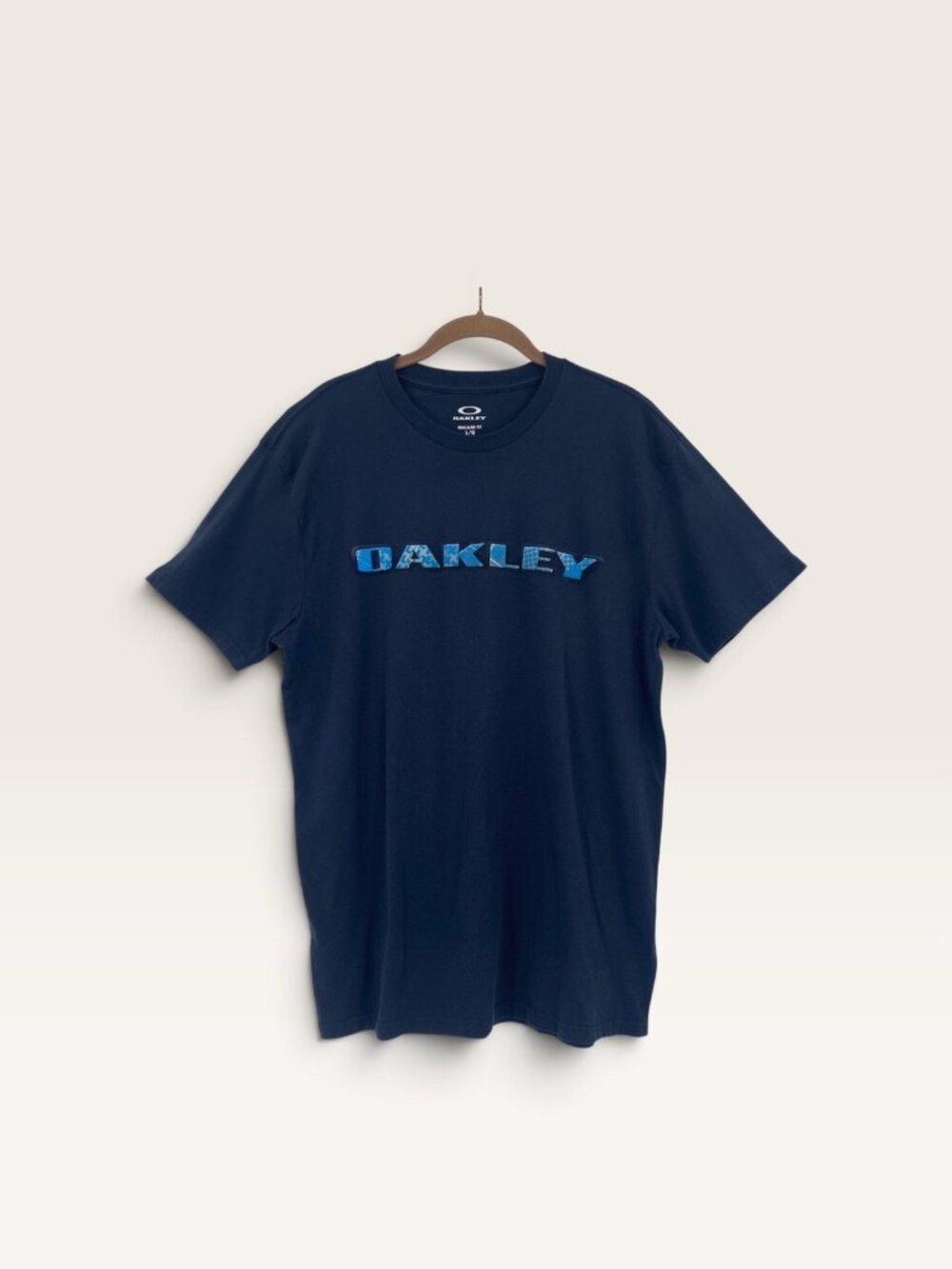 Oakley Shirt Mens Size L Blue Short Sleeve Logo Graphic Tee Casual Sportswear